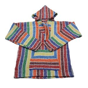Sandy Hoodie Womens S Multicolor Pullover Long Sleeve Hooded Drawstring Knit